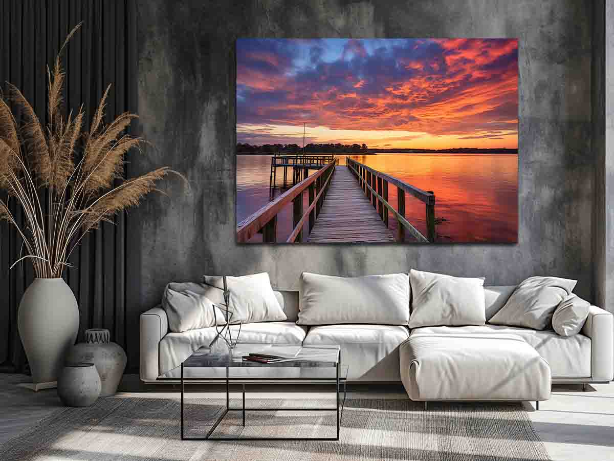 Jetty Sunset Artwork Canvas Art Print