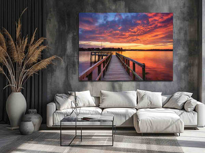 Jetty Sunset Artwork Canvas Art Print