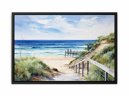 Beach Path Artwork Canvas Painting Print