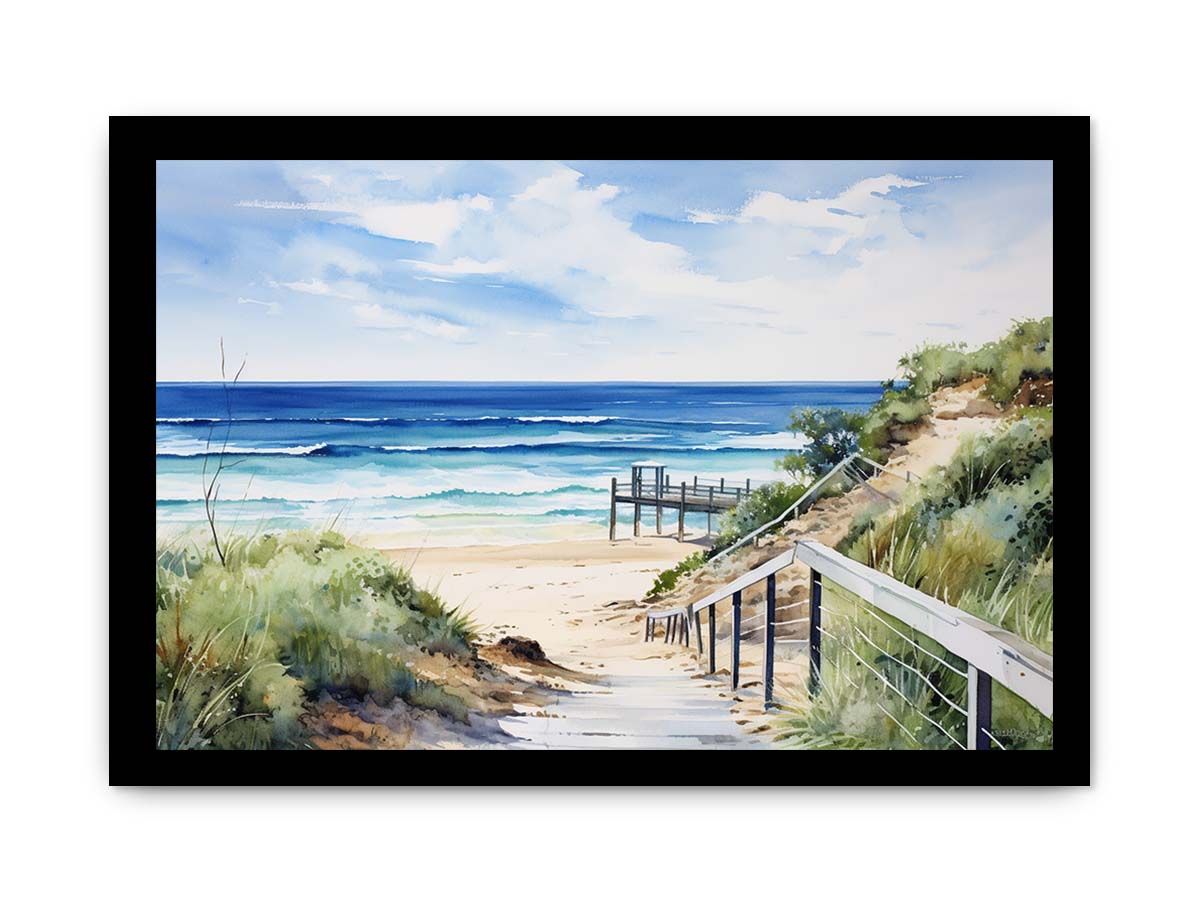 Beach Path Artwork Canvas Painting Print