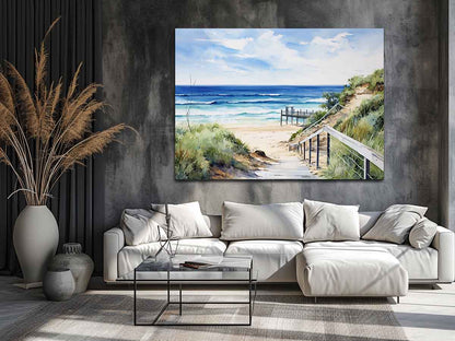 Beach Path Artwork Canvas Painting Print