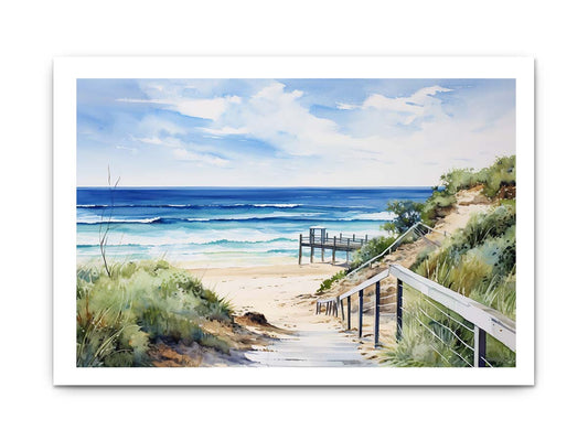 Beach Path Artwork Canvas Painting Print