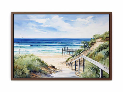 Beach Path Artwork Canvas Painting Print