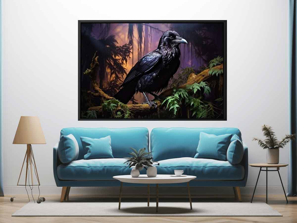 Beautiful Ravens  Bird Canvas Painting Print