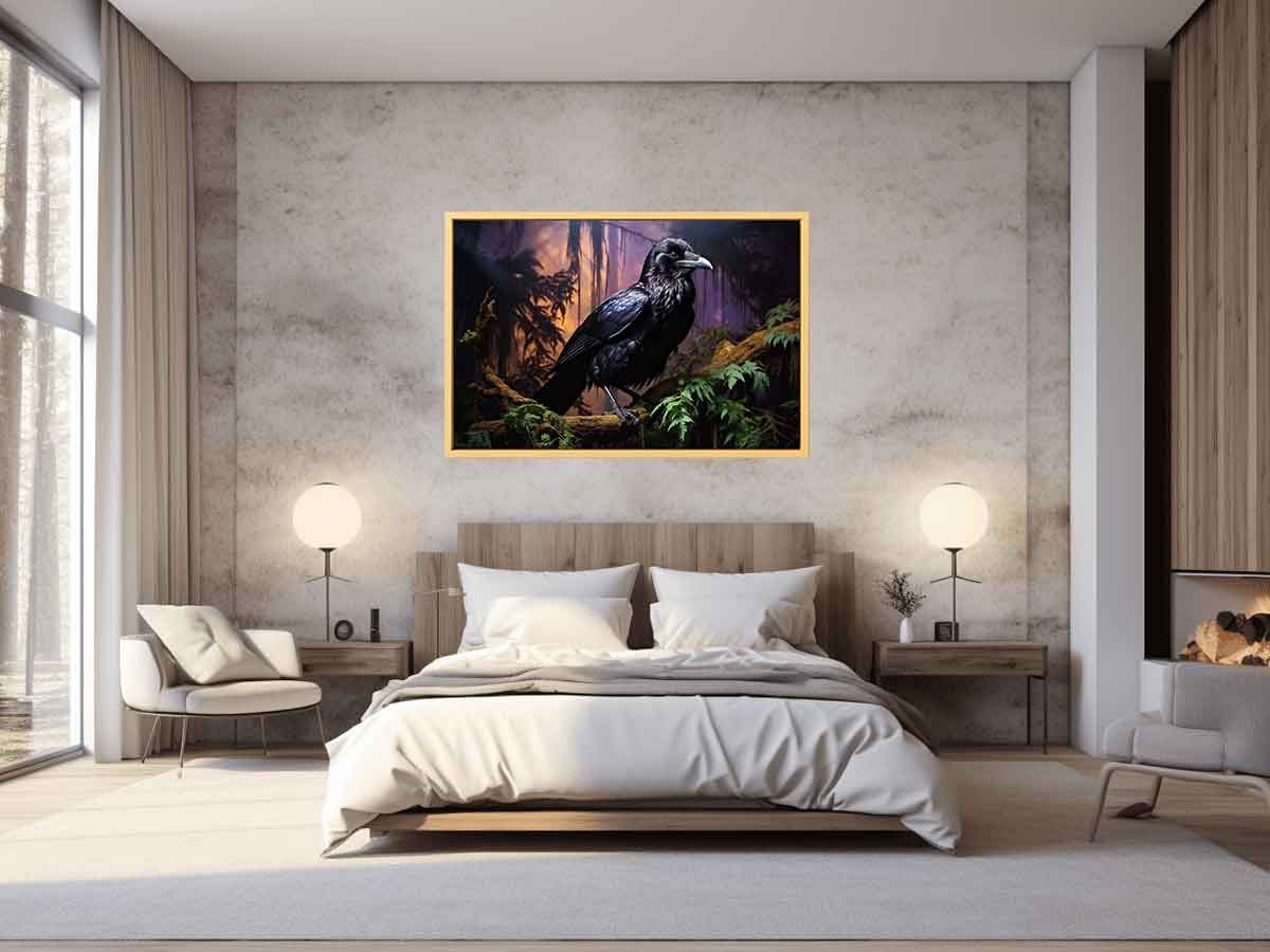 Beautiful Ravens  Bird Canvas Painting Print