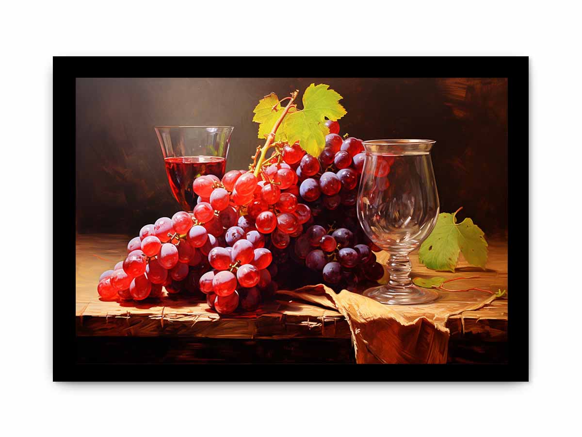 Grapes Still Life  Canvas Art Print