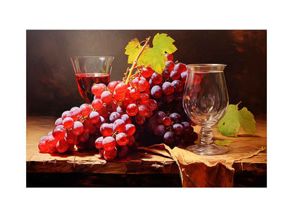 Grapes Still Life  Canvas Art Print