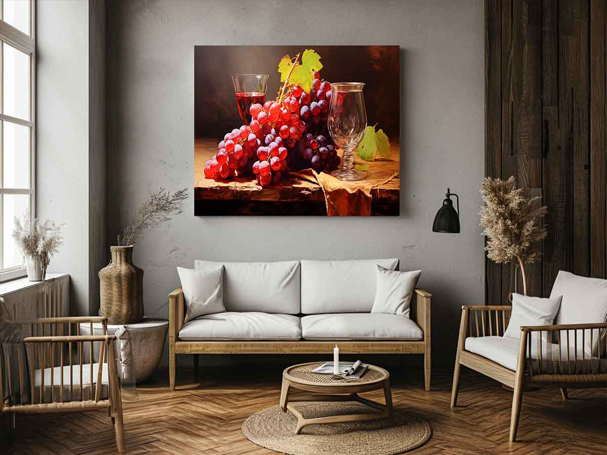 Grapes Still Life  Canvas Art Print