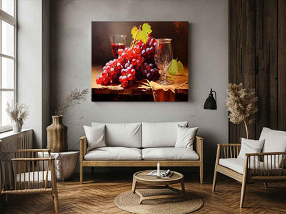 Grapes Still Life  Canvas Art Print