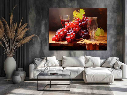 Grapes Still Life  Canvas Art Print