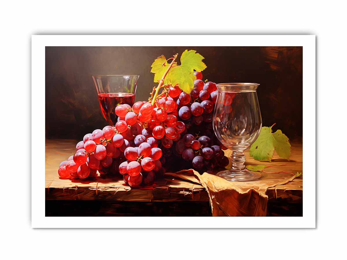 Grapes Still Life  Canvas Art Print