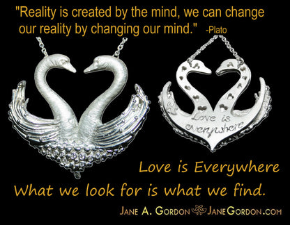 Love is Everywhere- Palm Tree Heart Necklace -14K Gold with Diamonds