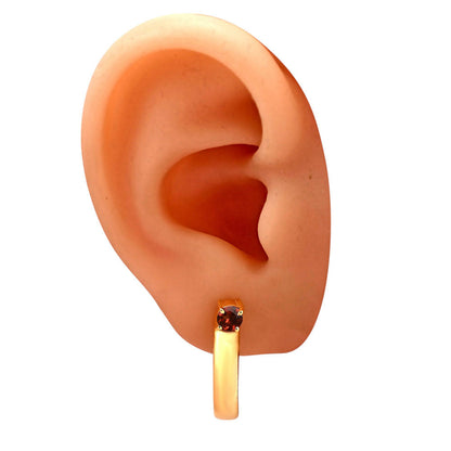 18K Gold Over Brass Round Cut Gemstones Stud Earrings Jewelry EM-1285 TGE1031