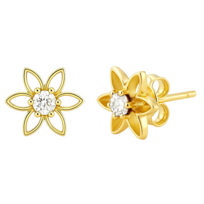 18K Gold Over Brass Round Cut Gemstones Stud Earrings Jewelry EM-1292 TGE1038