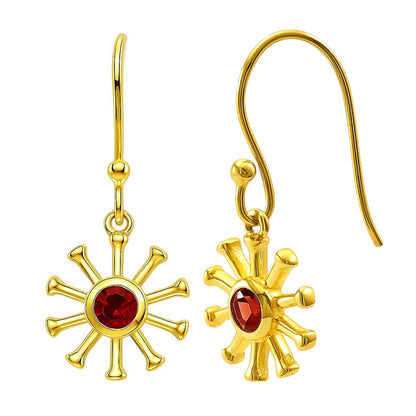 18K Gold Over Brass Round Cut Gemstones Earrings Jewelry EM-1288 TGE1044