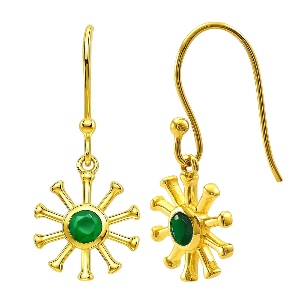 18K Gold Over Brass Round Cut Gemstones Earrings Jewelry EM-1288 TGE1044