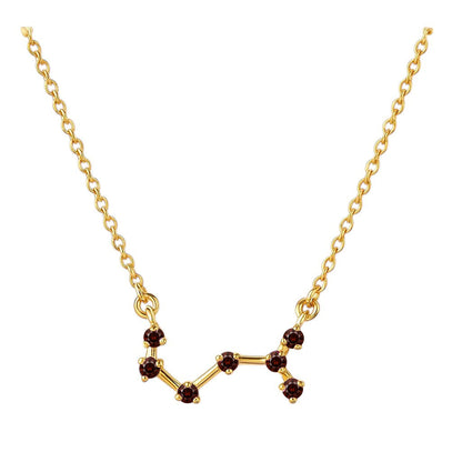 18K Gold Over Brass Round Cut Gemstones Necklace Jewelry EN-1039 TGN1008-2