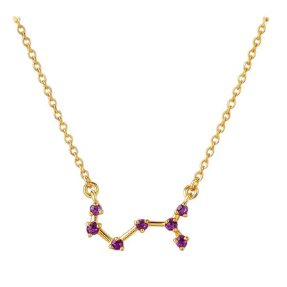 18K Gold Over Brass Round Cut Gemstones Necklace Jewelry EN-1039 TGN1008-5