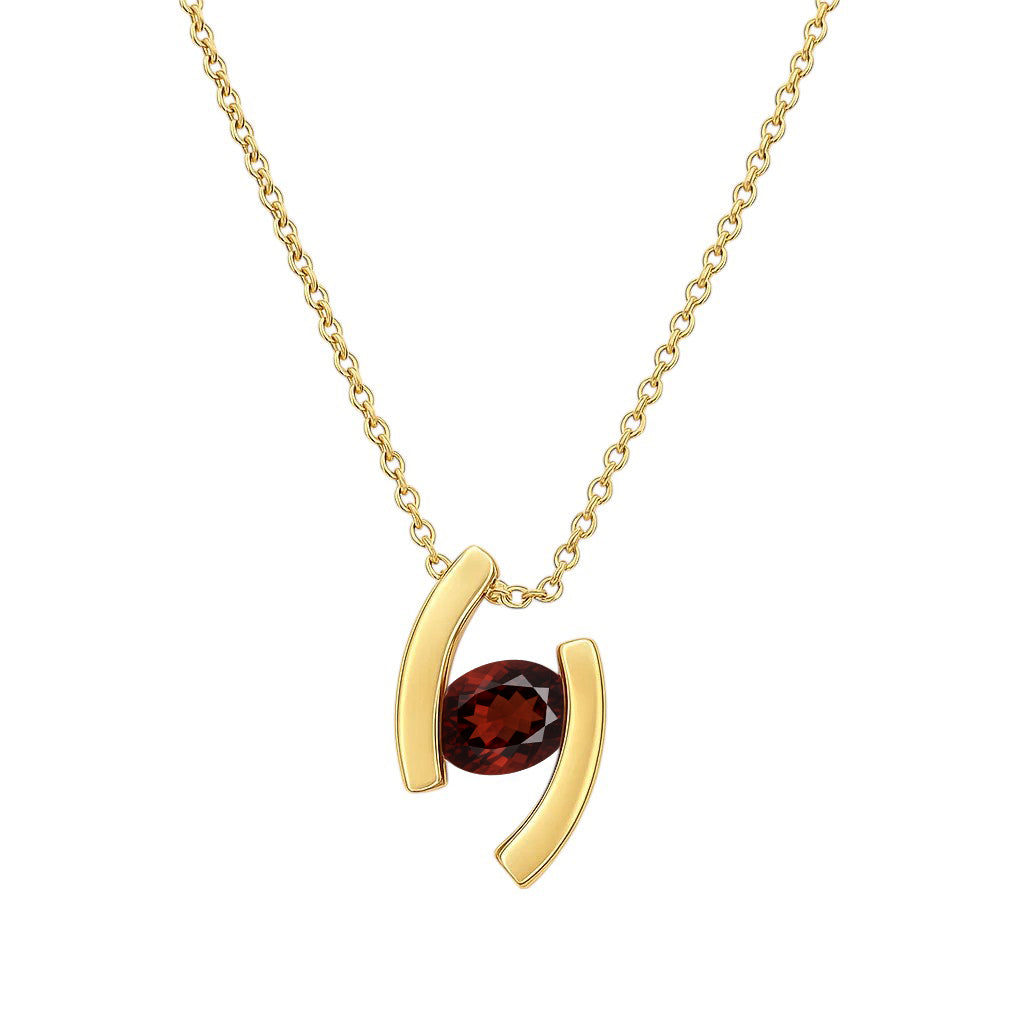 18K Gold Over Brass Oval Cut Gemstones Necklace Jewelry EN-1037 TGN1009-2