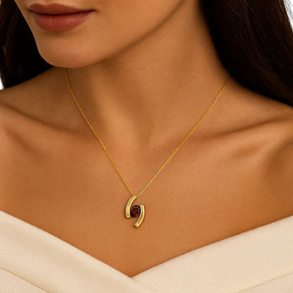 18K Gold Over Brass Oval Cut Gemstones Necklace Jewelry EN-1037 TGN1009-3