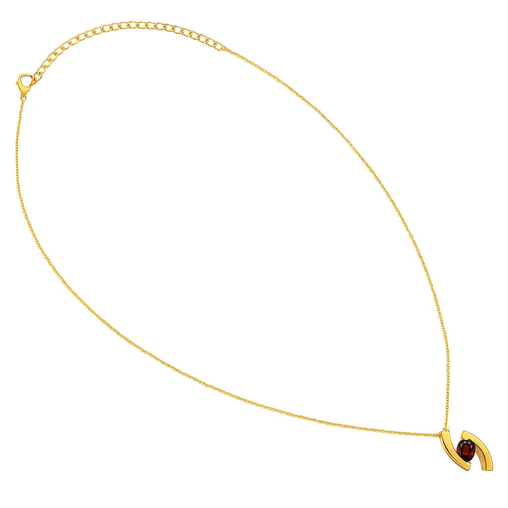 18K Gold Over Brass Oval Cut Gemstones Necklace Jewelry EN-1037 TGN1009-4
