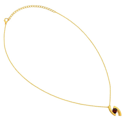 18K Gold Over Brass Oval Cut Gemstones Necklace Jewelry EN-1037 TGN1009-4