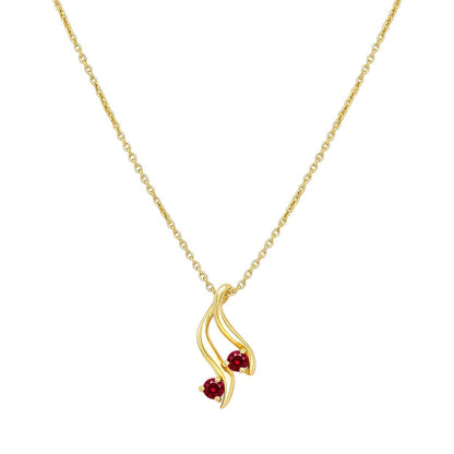 18K Gold Over Brass Round Cut Gemstones Necklace Jewelry EN-1036 TGN1010