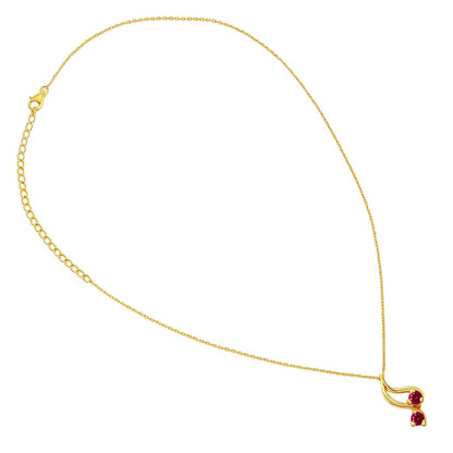 18K Gold Over Brass Round Cut Gemstones Necklace Jewelry EN-1036 TGN1010