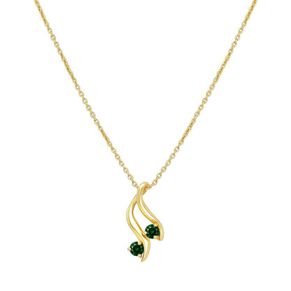 18K Gold Over Brass Round Cut Gemstones Necklace Jewelry EN-1036 TGN1010
