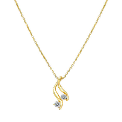 18K Gold Over Brass Round Cut Gemstones Necklace Jewelry EN-1036 TGN1010
