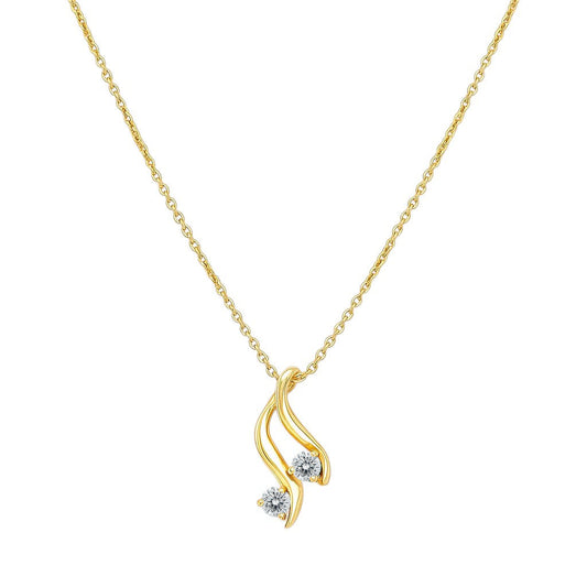 18K Gold Over Brass Round Cut Gemstones Necklace Jewelry EN-1036 TGN1010