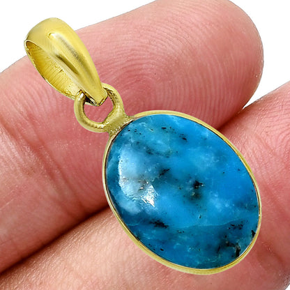 18K Gold Over Brass Natural Gemstones Oval Shape Pendant Jewelry TGP1001 PM-1001