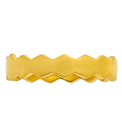 18K Gold Over Brass Plain Metal Ring s.5 Jewelry RM-1767 TGR1036