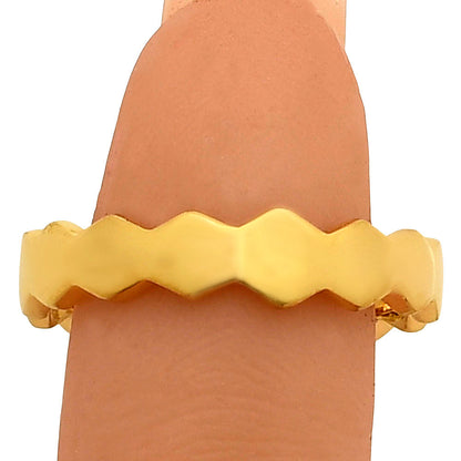 18K Gold Over Brass Plain Metal Ring s.5 Jewelry RM-1767 TGR1036