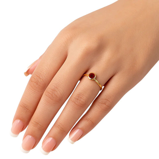 18K Gold Over Brass Round Cut Gemstones Ring Jewelry Size 5-8 RM-1775 TGR1049