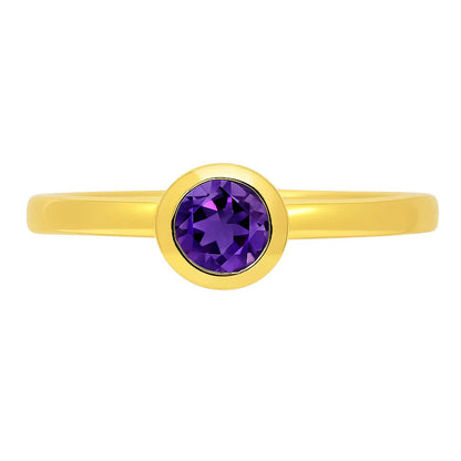 18K Gold Over Brass Round Cut Gemstones Ring Jewelry Size 5-8 RM-1775 TGR1049