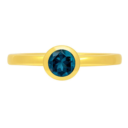 18K Gold Over Brass Round Cut Gemstones Ring Jewelry Size 5-8 RM-1775 TGR1049