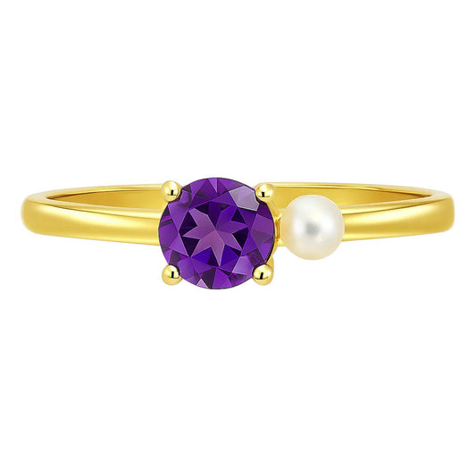 18K Gold Over Brass Round Cut Gemstones Ring Jewelry Size 5-8 RM-1776 TGR1050