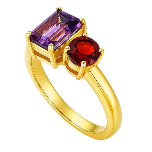 18K Gold Over Brass Baguette Cut Gemstones Ring Jewelry Size 5-8 RM-1778 TGR1051