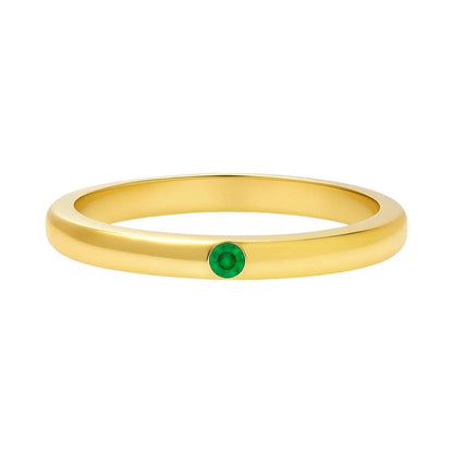 18K Gold Over Brass Round Cut Gemstones Ring Jewelry Size 5-8 RM-1780 TGR1052