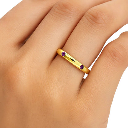 18K Gold Over Brass Round Cut Gemstones Ring Jewelry Size 5-8 RM-1780 TGR1053