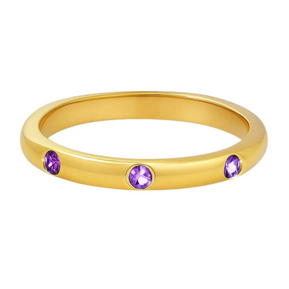 18K Gold Over Brass Round Cut Gemstones Ring Jewelry Size 5-8 RM-1780 TGR1054