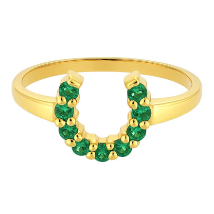 18K Gold Over Brass Round Cut Gemstones Ring Jewelry Size 5-8 RM-1779 TGR1055