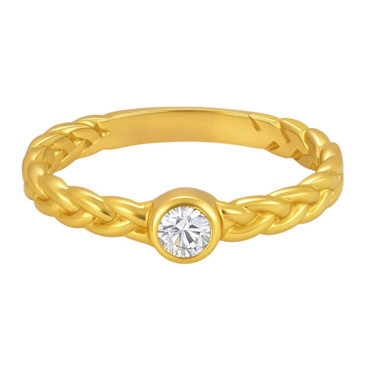 18K Gold Over Brass Round Cut Gemstones Ring Jewelry Size 5-8 RM-1063 TGR1056
