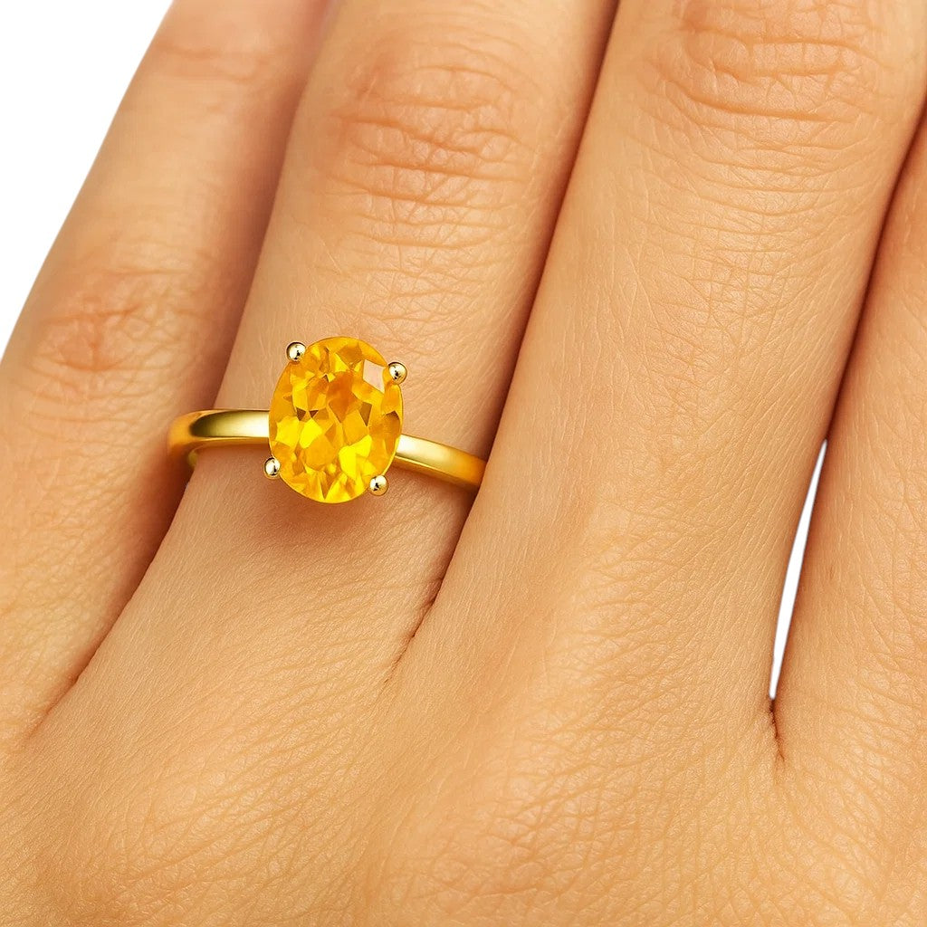18K Gold Over Brass Oval Cut Gemstones Ring Jewelry Size 5-8 RM-1019 TGR1057