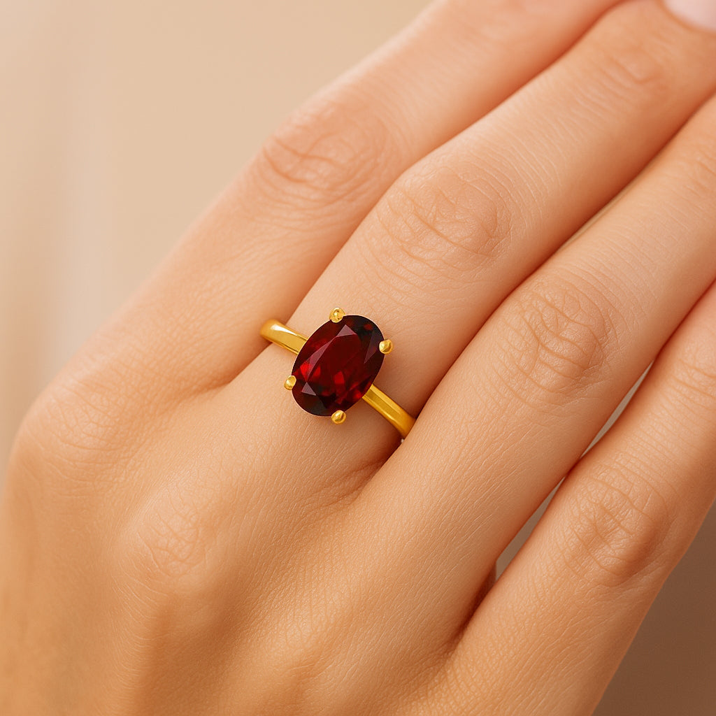 18K Gold Over Brass Oval Cut Gemstones Ring Jewelry Size 5-8 RM-1019 TGR1057