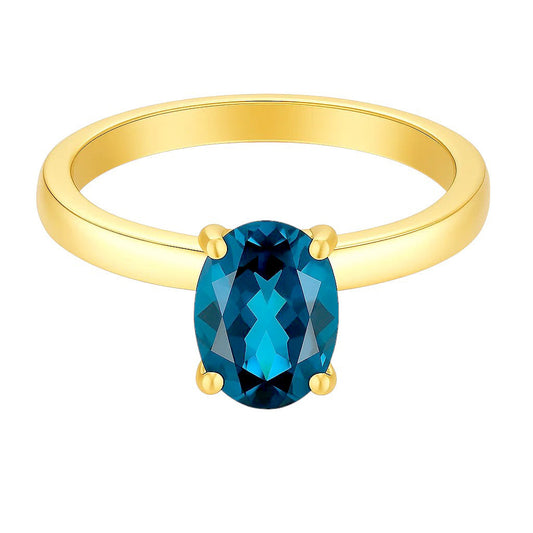 18K Gold Over Brass Oval Cut Gemstones Ring Jewelry Size 5-8 RM-1019 TGR1057