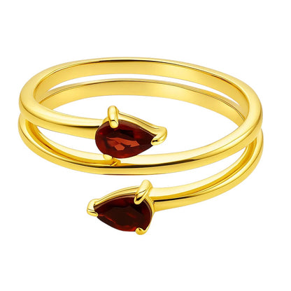 18K Gold Over Brass Pear Cut Gemstones Ring Jewelry Size 5-8 RM-1781 TGR1058