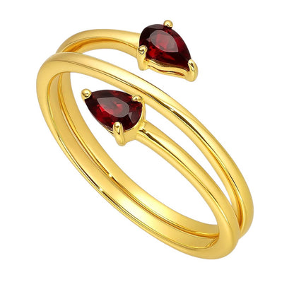 18K Gold Over Brass Pear Cut Gemstones Ring Jewelry Size 5-8 RM-1781 TGR1058