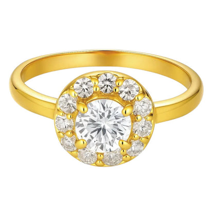 18K Gold Over Brass Round Cut Gemstones Ring Jewelry Size 5-8 RM-1784 TGR1061